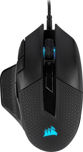 Corsair NightSword RGB Gaming Mouse, PMW3391 Sensor, 18,000 DPI Sensor, Dynamic RGB Lighting, Adjustable Weight System, Ergonomic Design, 8 Programmable Buttons, Black | CH-9306011-NA
