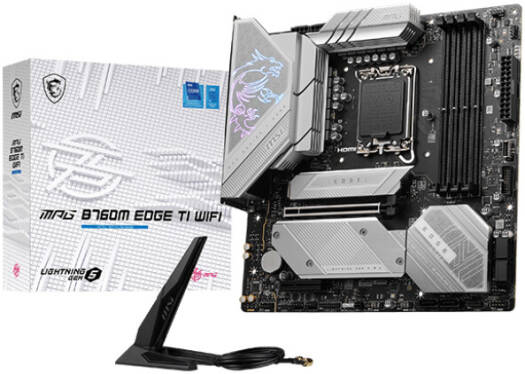MSI MPG B760M Edge TI WiFi LGA 1700 mATX Intel Motherboard, Intel B760 Chipset, 4x DDR5 UDIMM Slot, 256GB Maximum Memory, Intel Wi-Fi 6E & BT 5.3, 3x M.2 Slots, 1x PCI-E x16 | 911-7E11-002