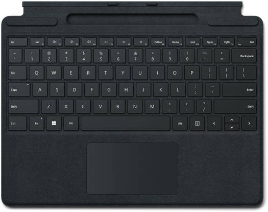 Microsoft Surface Pro Signature Keyboard, Full Mechanical Keyset, Backlit Keys, Large Touchpad, Storage & Charging Tray, For Surface Pro 8 / Pro X, English Layout, Black | 8XA-00015