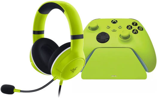 Razer Essential Duo Bundle for Xbox, 50mm TriForce Drivers, Cardioid Mic, Magnetic Contact System, Powered by USB, for Xbox Series X|S Controller, Electric Volt |? RZ82-03970300-B3M1