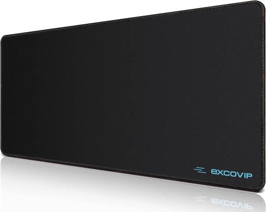 Excovip Gaming Mouse Pad, XL Size, Extended Computer Mouse Pad/ Desk Mat, With Stitched Edges, For Gamer / Office / Home, 600x300mm Dimension, Black | B098X6Q2FY