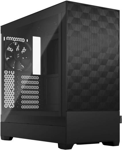 Fractal Design Pop Air ATX Mid Tower Gaming Case, Tempered Glass Clear Tint, 7 Expansion Slots, 2x 120/140 mm Fan, 2x 5.25” Drive Mounts, Up To 280mm Radiator Support, Black | FD-C-POA1A-02