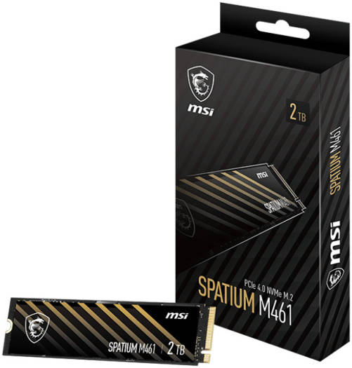 MSI Spatium M461 2TB PCIe Gen4x4 M.2 2280 Internal SSD, Up to 5000Mbps Sequential Read, Up to 4200Mbps Sequential Write, 3D NAND Flash Memory, 1.5m MTBF, 450 TBW | ?S78-440Q550-P83