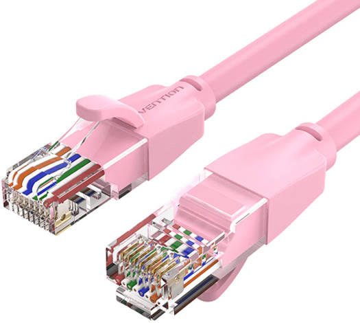 Vention Cat 6 UTP Round Patch Cable, 1000Mbps Maximum Speed, PVC Enclosure, 2 Meters Length, Pink | IBEPH