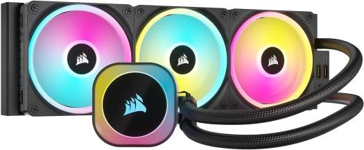 CORSAIR iCUE LINK H150i RGB AIO Liquid CPU Cooler, 360mm Radiator with 120mm QX120 RGB Fans Up to 2400 RPM Speed, 63.1 CFM Airflow, Intel 1700 & AMD AM5 Sockets, Black | CW-9061003-WW