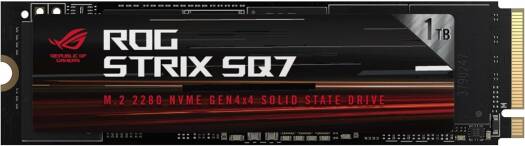 ASUS ROG Strix SQ7 Gen4 Internal SSD, 1TB Storage Capacity, M.2 PCIe Gen 4X4 Interface, 7200 MB/s Max Read & 6000 MB/s Max Write, 3D TLC NAND Flash, Black | 90DD02PZ-M09000
